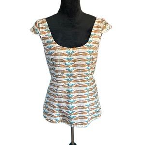 Handmade cap-sleeved blouse